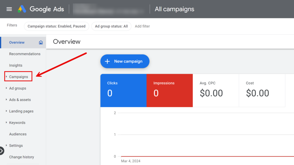 how to duplicate a google ad campaign step 1