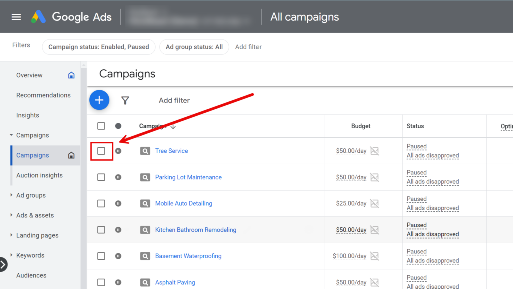 how to duplicate a google ad campaign step 2